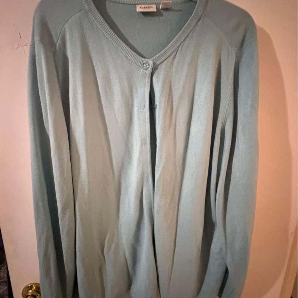 Cato Woman 22/24 plus size aqua cardigan sweater